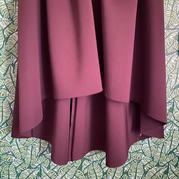 NWT ASOS | Bardot Cold Shoulder Midi Prom Dress Size 8 Plum - Picture 3 of 6
